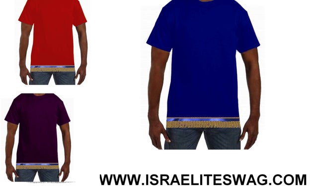 Men's Plain Short Sleeve Fringed T-Shirt with Fringes Hebrew Israelite Clothing 15 Colours Available